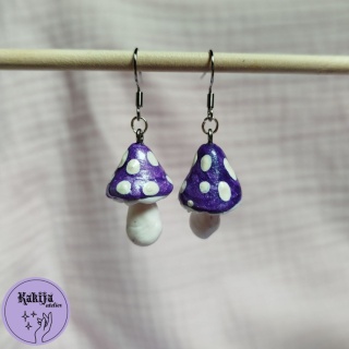 Kolczyki-muchomorki fioletowe