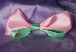 Spinka z kokardką różówo-miętowa