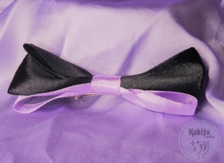 Spinka z kokardką czarno-liliowa