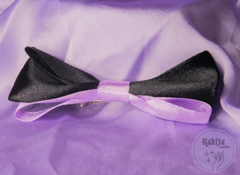 Spinka z kokardką czarno-liliowa